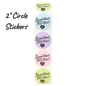 200 Poshmark Seller Packaging Stickers – Second Hand First Class 2inch Pastels